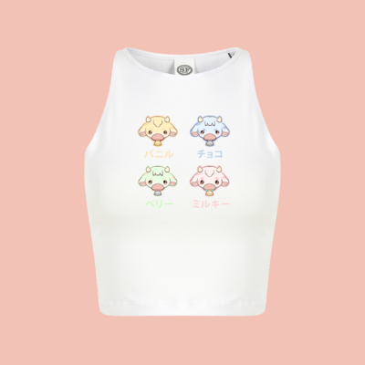 Crop-Top Cow Chibi | WHITE